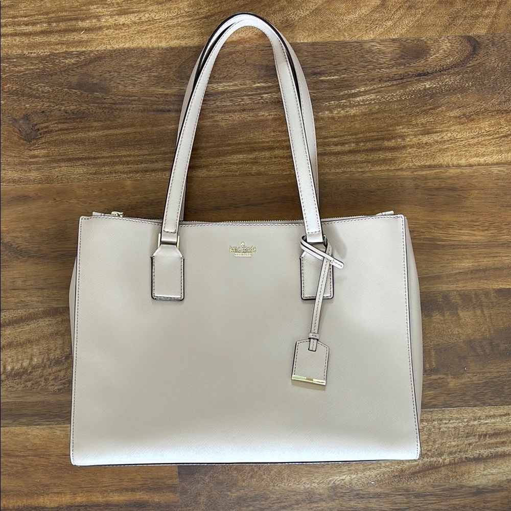 Kate Spade Pink and Cream Tote with Structured Design